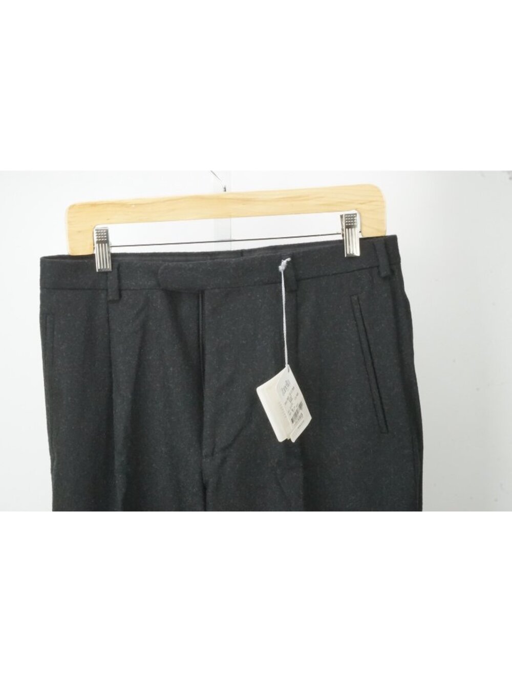Zanella Marc Charcoal Gray Flannel Wool Mens Dress Pants Sz 46 EU BRAND NEW